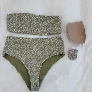 Eberjey Green Floral Bikini Set